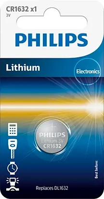 Philips CR1632 3V Lithium Button Battery